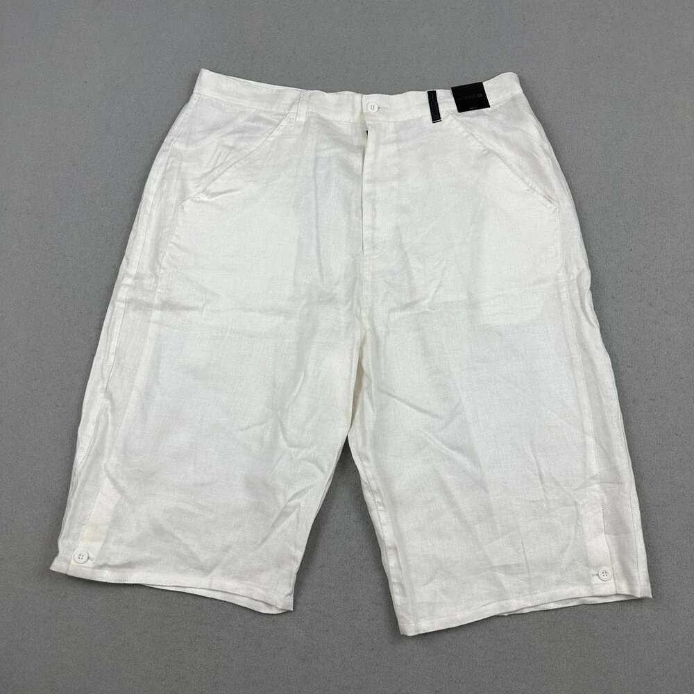 Vintage Jordan Shorts Men 38 Beige Baggy Two-3 Cargo Hip Hop Linen Y2K Deadstock